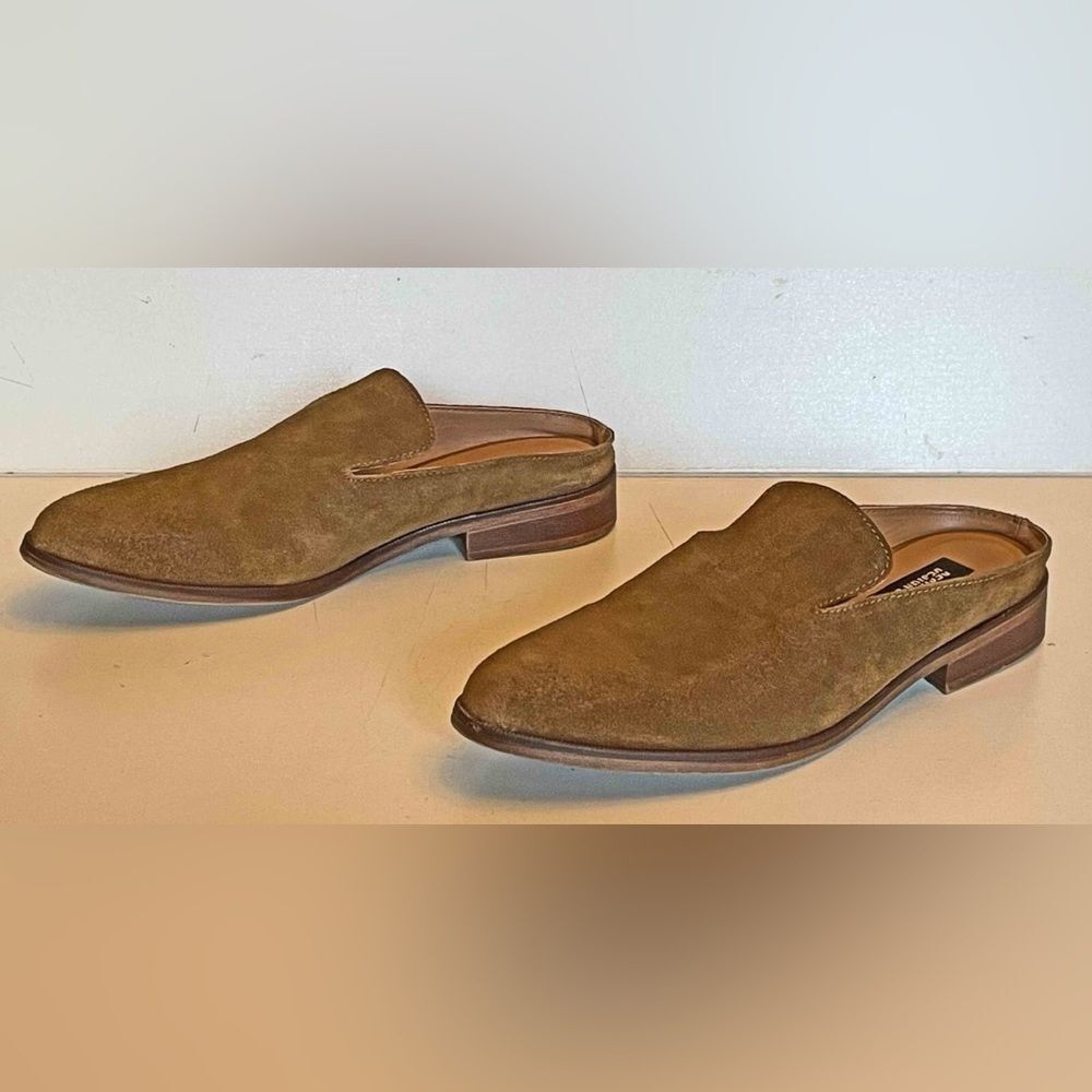 Design Lab Lord & Taylor’s Ellie Tan Leather Suede Slip On Loafers Size 6.5